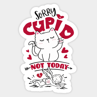 Valentines day Cat Cupid Sticker